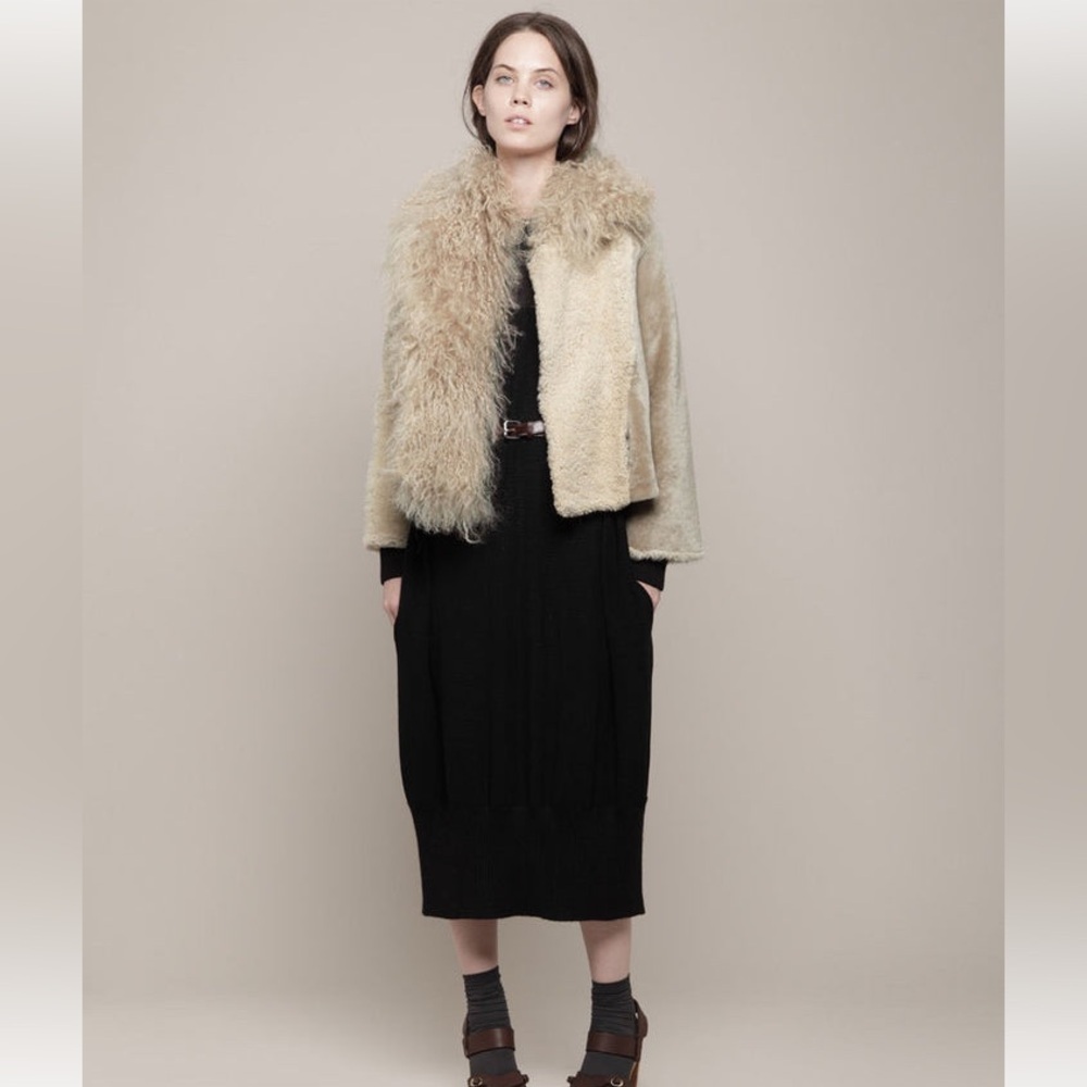 RARE OPENING CEREMONY Patchwork Shearling Jacket 100% Shearling Lamb Size medium